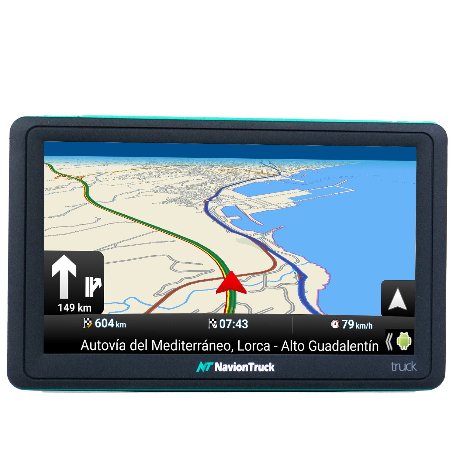 GPS pour Camions Pack Navion X7 Truck PRO Evolution + Visière + Housse de Protection + Verre Trempé