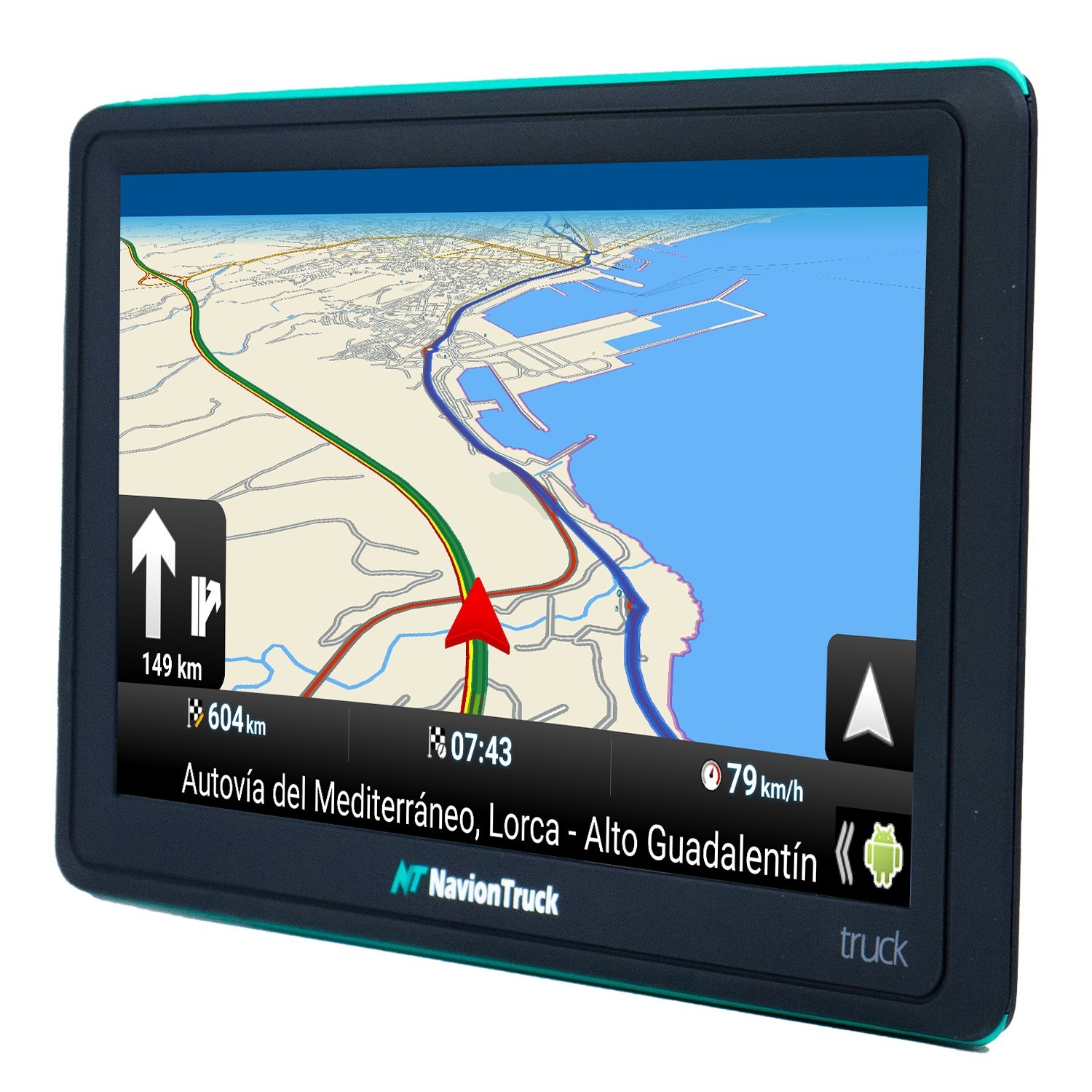 GPS pour Camions Pack Navion X7 Truck PRO Evolution + Visière + Housse de Protection + Verre Trempé